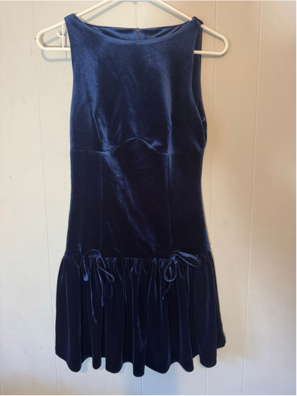Women's Zara Velvet Mini Dress Blue Size XS